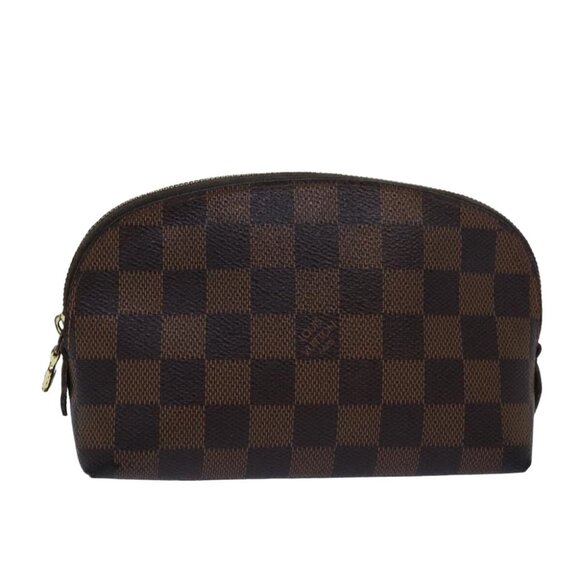 LOUIS VUITTON Damier Ebene Pochette Cosmetic PM Pouch N47516 LV Auth 80308 - Picture 1 of 15